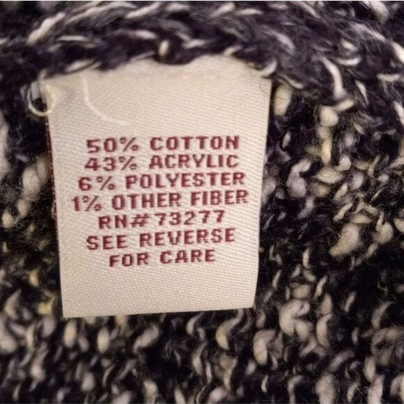 Mudd Size M Juniors Sweater Black White Marbled Knit Hi-Lo Open Weave - Picture 10 of 11